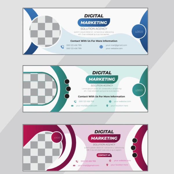 Marketing digital verde azul vermelho