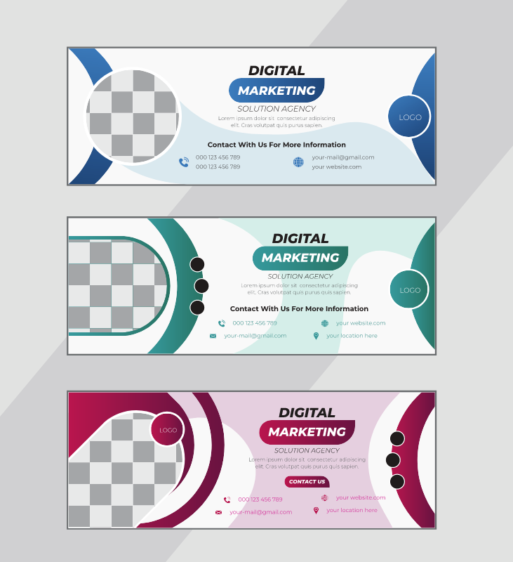 Marketing digital verde azul vermelho